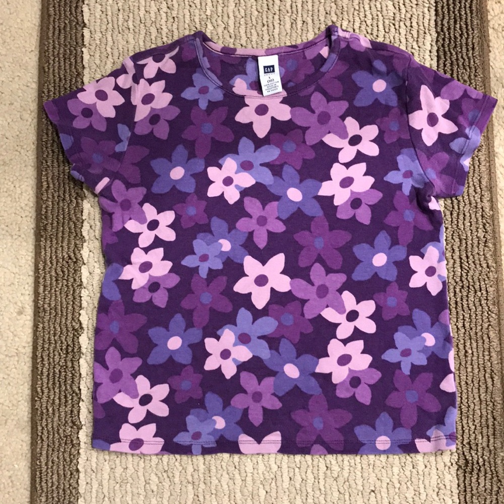Girls GAP Purple Floral Tee